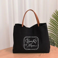 Mom Of Boys Women Canvas Mom Grandma Nana Mimi Gigi Gift for Mother's Day Baby Shower Beach Travel Customize Tote Bag
