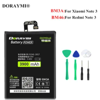 DORAYMI BM3A BM46 Battery for Xiaomi Note3 Redmi Note 3 Pro Phone Batteries Replacement Bateria With Tools