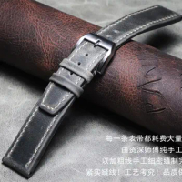 New product Comfortable Dark gray 20mm 21mm 22mm calf leather watch strap for Tissot iwc Watchband Men soft Bracelet