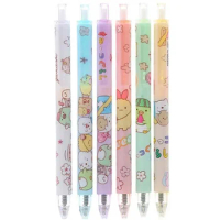 6Pcs SUMIKKO GURASHI Cute animal pattern 0.5mm Mechanical Gel Pen Stationery Pens for School Office Writing Supplies kids Gift