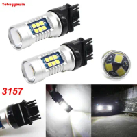2*Top White 21W W/SAMSUNG Chips 3157 T25 LED Car Bulbs For Daytime Running Lights, DRL For 2011 and up Jeep Grand Cherokee