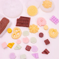 Cute Cookie Shape Silicone Mold DIY Mini Cookies Baking Chocolate Molds Cake Decor Tools Candle Mould mochi squishy toy mould