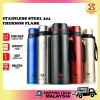 304 Stainless Steel Vacuum Thermos Flask 2000ml Hot & Cold Travel Water Bottle with Carry Strap