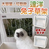 達洋兔子草架 兔子牧草架 牧草架 兔草架 壓克力草架 大容量草架 兔子草架 兔子草盒 兔子食盆【241008】