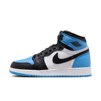 【NIKE 耐吉】休閒鞋 Air Jordan 1 High OG GS UNC Blue Toe 大學藍 黑藍 女鞋 大童 FD1437-400
