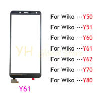 For Wiko Y50 Y51 Y60 Y61 Y62 Y70 Y80 ront Glass Touch Screen Sensor LCD Display Digitizer Glass Cove