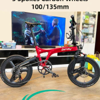 Folding Bicycle Parts 20inch 406 Trispoke 11Speed Carbon Wheel Ceramic Bearing 6 Bolts Disc Brake BE