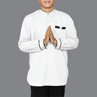 Koko Azka Baju Koko Kurta Pria Dewasa Lengan Panjang Katun Toyobo M L XL XXL baju takwa Putih M