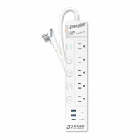 【Energizer 勁量】氮化鎵Gan 37W 6開3孔5座 USB延長線 1.8米(2USB 1TYPEC 新安規 台灣製)