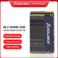 AOLUSKA 1-10PCS SSD M.2 NVME 1TB 512GB Solid State Drive M.2 SSD 256GB 128GB 2280 PCIe Internal Hard Disk For Laptop Desktop PC
