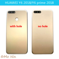 For Huawei Y6 2018 Y6 Prime 2018 Back Battery Cover Panel Rear Door Housing Side Key Camera Lens Repair Parts