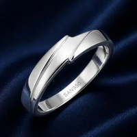 SAN950 Cincin Pria Perak 950 P14 - Ring Nikah & Tunangan Custom Handmade Premium emas putih/kuning/r