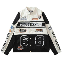 Detachable Locomotive Style Baseball Jacket Mens and Womens Shell Jacket American R Racing Couple Ja