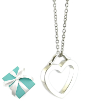 【Tiffany&amp;Co. 蒂芙尼】925純銀-Heart愛心造型墜飾項鍊
