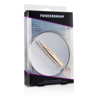 微之魅 Tweezerman - 玫瑰金迷你斜口眉夾+10倍放大鏡 Rose Gold Mini Slant Tweezer And 10X Mirror