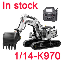 KABOLITE K970 Excavator 1/14 Hydraulic RC Excavator Metal Model Mechanical Toy with Remote Control Battery Boy RC Car Toy Gift