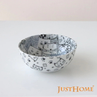 【Just Home】日本製滿版貓陶瓷5吋湯碗(日本製 湯碗 碗)