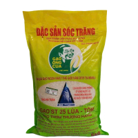 GẠO ST25 LÚA TÔM CHÍNH HIỆU HỒ QUANG CUA. Túi 5kg. Gạo sạch, cơm thơm dẽo. Food gaost  25 gạo ruộng 