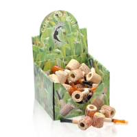 5pcs/lot Mini Stranight Style Smok Pipe Corn Cob Pipe With Acrylic Mouthpiece Wooden Smoking Pipe Tobacco