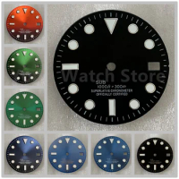 Mop Nh35 Dial Ice Blue Lumin 28.5mm Black Blue Dial S Logo for NH35 Movement Nh35 SUB Watch Dial Watch Orange Gold Nail Dial