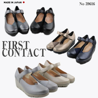 日本製 FIRST CONTACT 5.5cm 厚底 波浪減壓 美腳 女便鞋 (6色) #39616