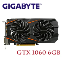GIGABYTE GTX1060 6GB Video Card GPU Map For nVIDIA Geforce Original GTX1060 6GB 192Bit Graphics Cards HDMI PCI-E X16 Cards Used