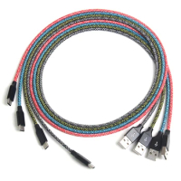 300pcs/Lot 1/2/3M Colorful Fabric Braided 8 PIN USB Cable Data Sync Charger for iPhone 5 6 6s 7 Plus 8 X SE For ipad iOS 11.x.x