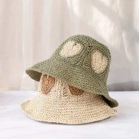 NEW 2024 Womens Straw Hats crochet hat bucket hat UV Protection Sun Visor beach hat Women Visors Ladies hat love Summer hat Cap