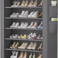 Shoe Rack Storage Cabinet 32 Pairs Organizer Shelf Tall for Shoes Large Free Standing Racks Vertical Shoe Holder Stand