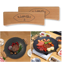 2Pcs Solid Wood Handle Heat Resistant BBQ Pan Handle Pot Handle Cover Griddle Handle Cover for Sauce Grill Pan Griddle