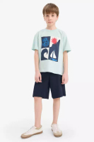 DeFacto Boy's 2-Piece Set Printed Short Sleeve T-Shirt Shorts F1228A825Hs