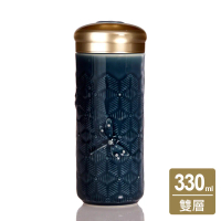 乾唐軒活瓷 | 蜻投意合隨身杯 / 大 / 雙層 / 4色 330ml-寶石藍
