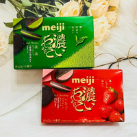 日本 Meiji 明治 超濃厚夾心餅 三明治餅乾 96g 抹茶風味/草莓風味