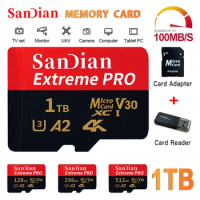 High Speed Micro SD Memory Card TF/SD 128GB 512GB TF Flash Card SD Memory Card 512GB 1TB Class 10 A2 4K U3 for Phone Camera PC