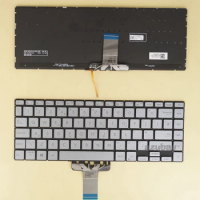 UK Keyboard For ASUS Vivobook S14 S433FA S433FL S433JQ NSK-W37BU 0U, 9Z.NH9BU.70U 0KNB0-282BUK00 0KN1-BF1UK13 Backlit Silver
