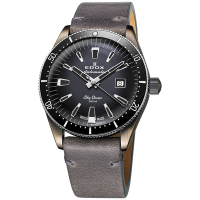 EDOX SkyDiver 傘兵悍將 限量機械錶 套錶 母親節送禮推薦-黑灰/42mm E80126.3VIN.GDN