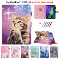 Funda For iPad Pro 2020 Case 11 inch Kawaii Unicorn Cat Butterfly Leather Cover Coque For iPad Pro 11 2020 Case Tablet Shell