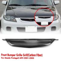 Front Grille Racing Grill For Mazda Protege5 MP3 2001-2003 Real Carbon Fiber/Fiberglass Upper Bumper Hood Mesh Grid