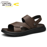 Camel Active 2021 New Split Leather Quality Beach Casual Men Sandals For Male Shoes Adult Walking Summer Comfortable Sandals