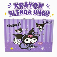 Crayon Set Alat Lukis Spidol Warna Set Crayon Anak Cat Air Anak Crayon Koper Set 113 Ungu