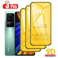3Pcs 9D Full Cover Tempered Glass For Xiaomi Poco F4 GT X4 Pro X3 NFC M4 M3 Pro F3 C40 Screen Protector on Poco X3 X4 Pro Glass