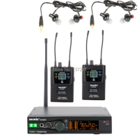 Hot okmic 1pcs transmitter 003UT with 2pcs receivers 6202R Stereo Receivers Wireless In Ear Monitor System Stereo Earphones