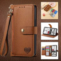 For SHARP Sumaho 6 Phone Case Fashion Love Card Leather Wallet Cases For SHARP Aquos R7 P7 Case Anti-fall Flip Cover