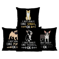 Bedroom Living Room Decor Dog Poster Cushion Dachshund Mastiff Siberian Husky Cover Pillow  Home Cute Pet