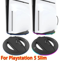 For PS5 Slim Console Vertical Stand For PlayStation 5 Slim Optical Drive/digital Version Base Stand With Atmosphere RGB Light