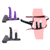 Lesbian Strapon Dildo Panties Realistic Penis Elastic Harness Belt Strap On Dildo Anal Plug Suction Cup Sex Toys For Couples