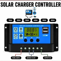 Solar Charger Controller 10A 20A 30A 40A 50A 60A LCD LED Display Solar PWM USB Solar Panel Charge 20