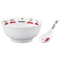 asdfkitty*日本製 SNOOPY史努比狗屋 陶瓷拉麵碗附湯匙 丼飯碗 大碗公-1100ML-正版商品