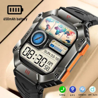Outdoor GPS Sport Track Smartwatch 2.0 inch 650 mAh Large Battery Watch Compass 2024 New Bluetooth Call Smartwatch Men APP:DaFit