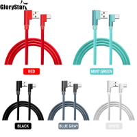 Red Black White Blue Gray 90 Degree Fast Charging Cord Type-C USB Cable for Samsung S8 Xiaomi Huawei LG HTC Oneplus 5 Pixel 2